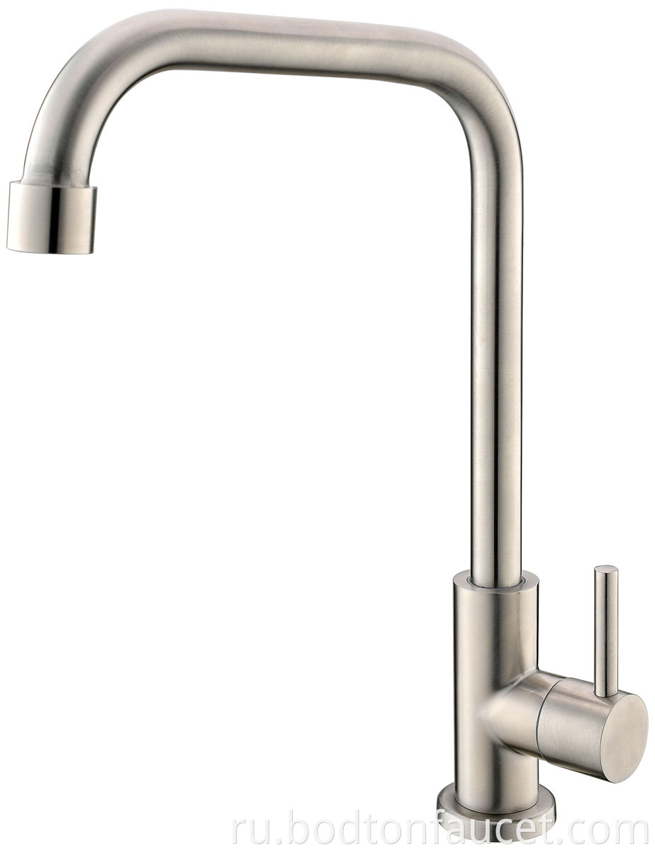 Stainless steel kitchen faucet with single valve